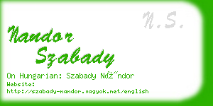 nandor szabady business card